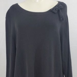 Sag Harbor Sweater size 1X Black Scoop Neck